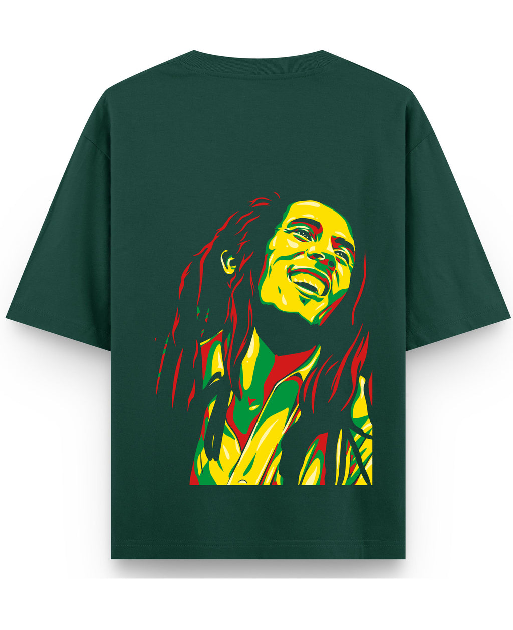 Bottle Green Oversized T-Shirt Back Design
