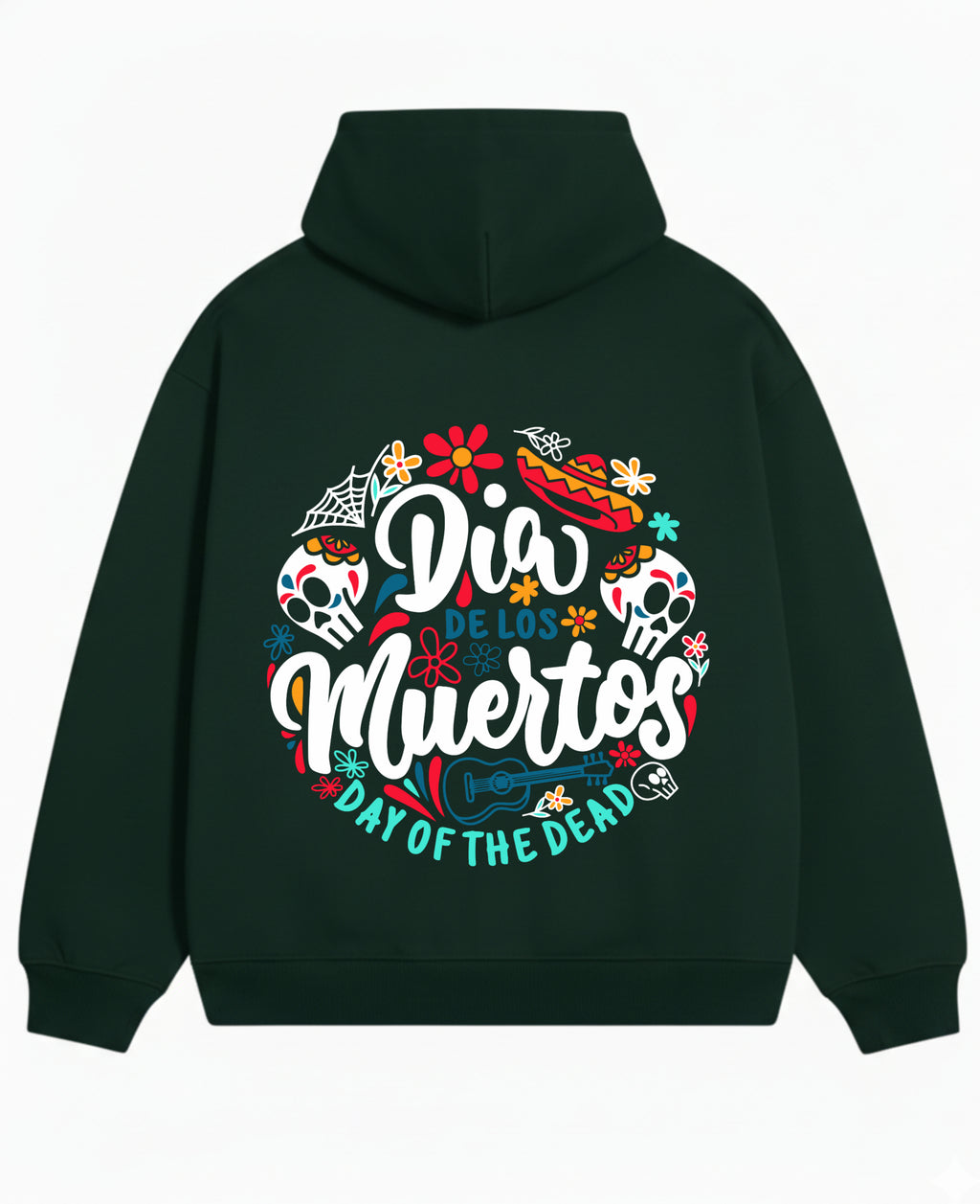 Bottle Green Oversized Hoodie Back Design