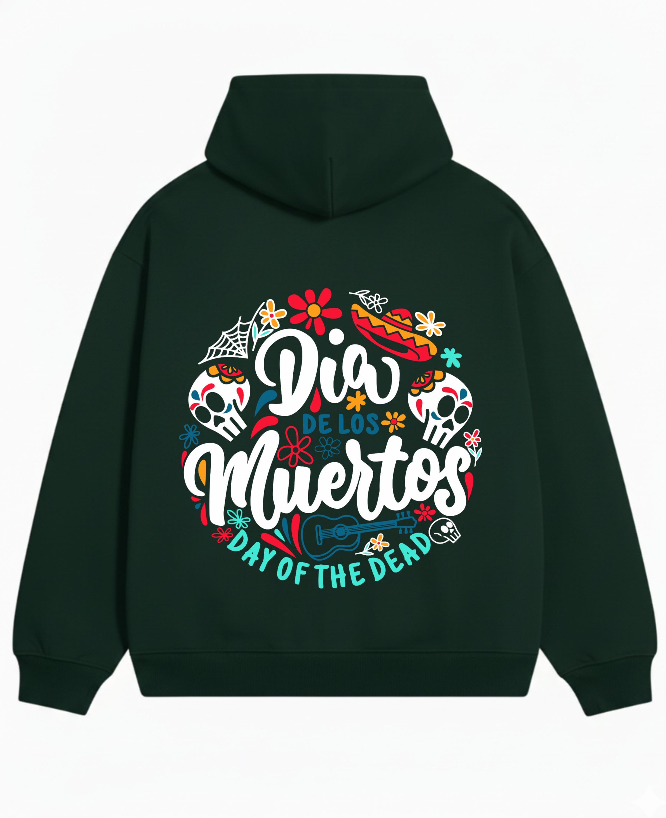 Bottle Green Oversized Hoodie Back Design