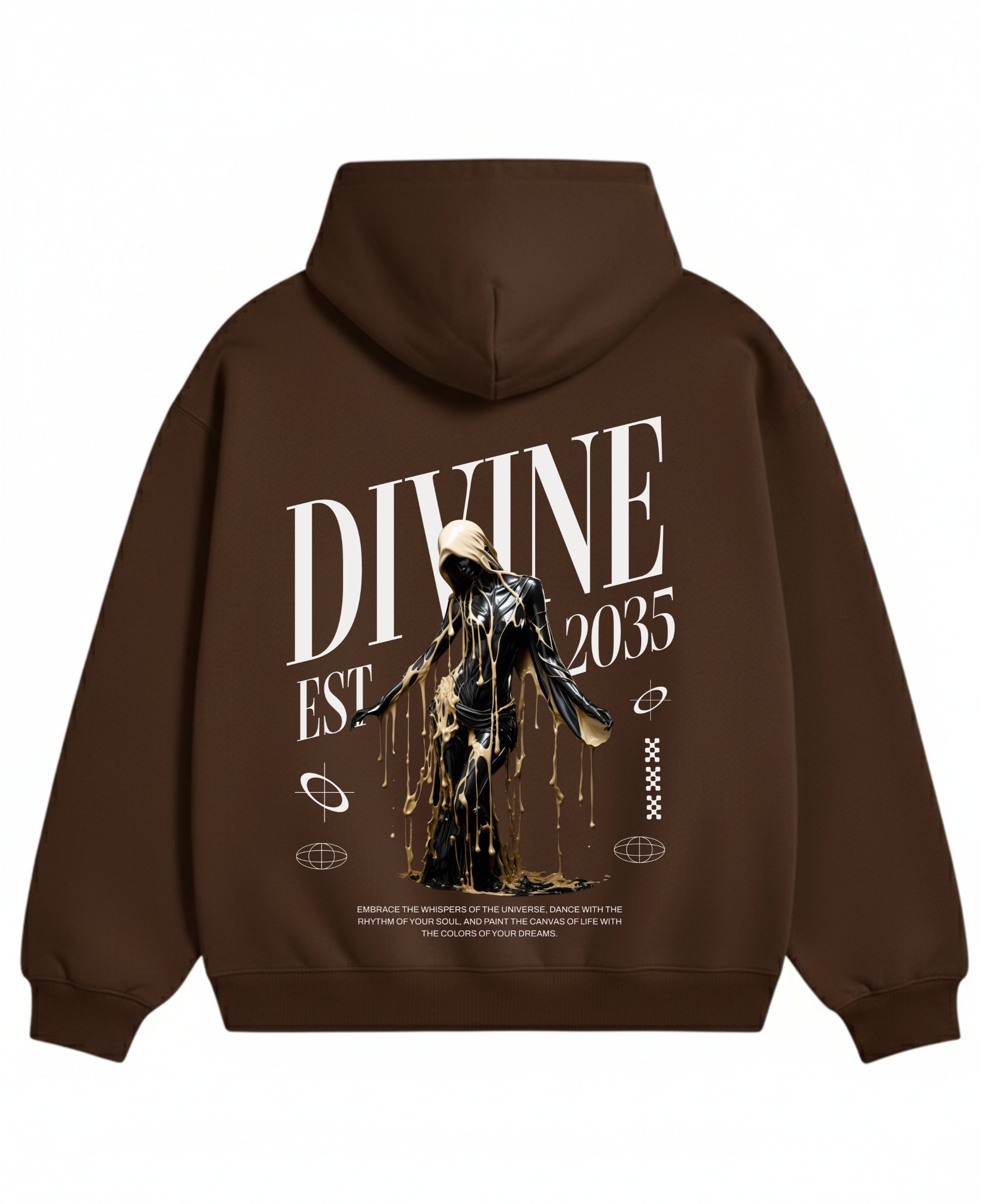 Mocha Brown Oversized Hoodie Back Design
