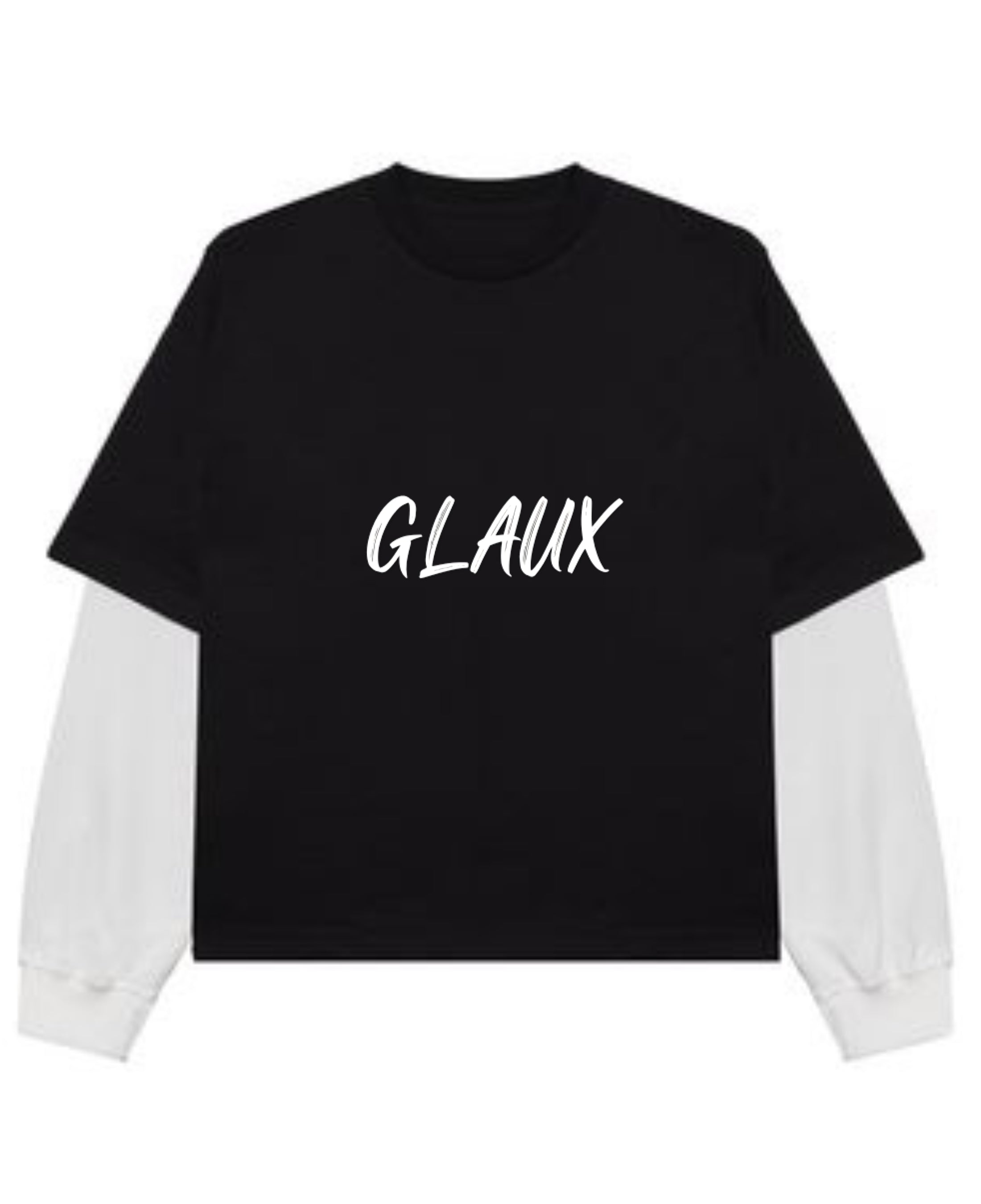 Black With White Sleeve Oversized Tee Front Design