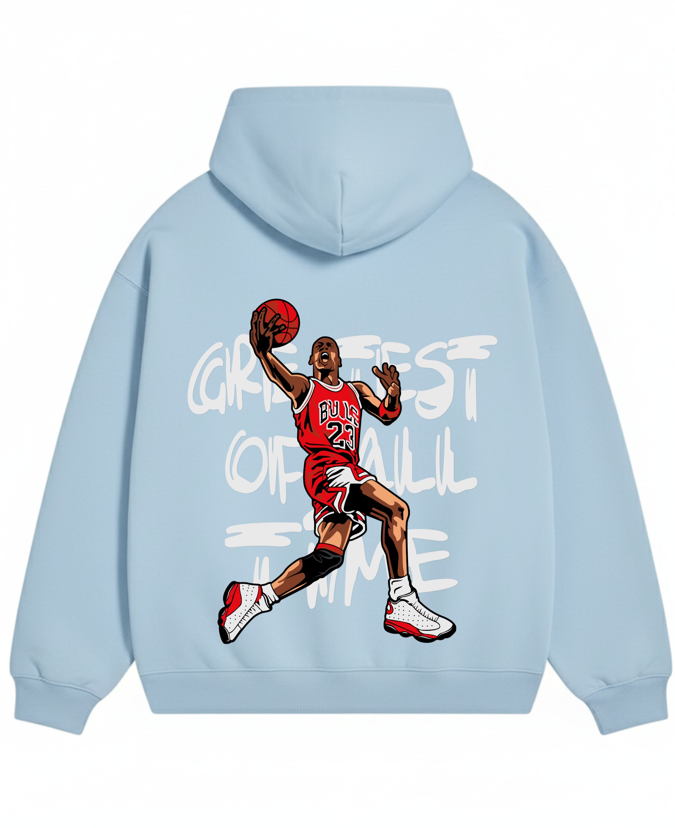 Sky Blue Oversized Hoodie Back Design