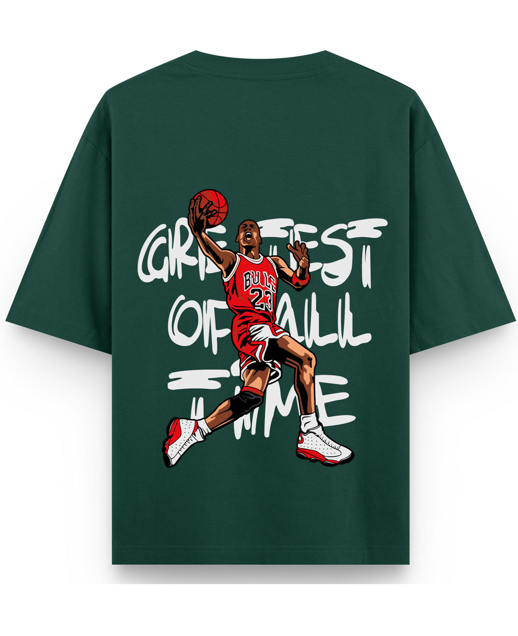 Bottle Green Oversized T-Shirt Back Design